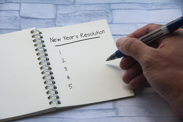 Writing down New Year's resolutions